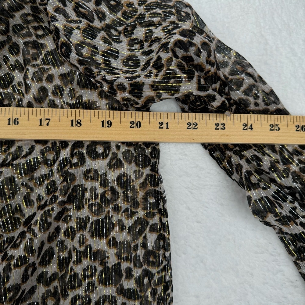 VELVET BY GRAHAM & SPENCER ANTHROPOLOGIE PEYTON LEOPARD BLOUSE TOP NWT XS - Picture 7 of 11